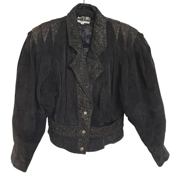 Vintage Rare Korean Black Leather Steampunk Anime Jacket Castlecore Small